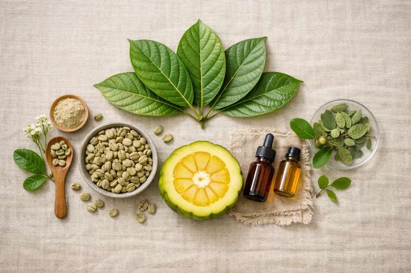 Φυτικά συστατικά Nano Slim — Garcinia Cambogia βότανα Αγιουρβέδα και εκχυλίσματα σε φυσικό περιβάλλον